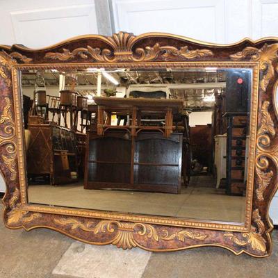 270: Contemporary bevel glass Italian style frame decorator mirror approx. 57" w x 41" h