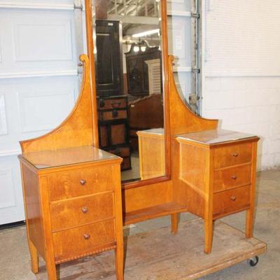 160: Semi antique mahogany 6 drawer dressing vanity approx. 55