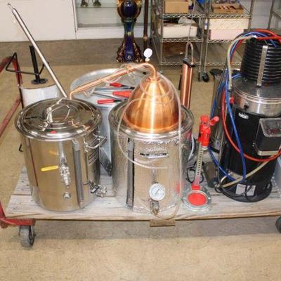 127: Approximately 14 pieces of home brewing equipment