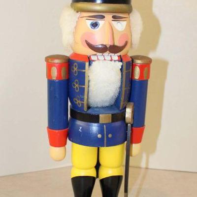 346: Wooden Nutcracker approx. 4" diameter x 14" h