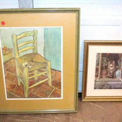 372: 2 vintage prints approx. 1) 19" w x 23" h 2) 13" w x 15" h