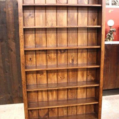 118: Custom made pine open front bookcase approx. 40