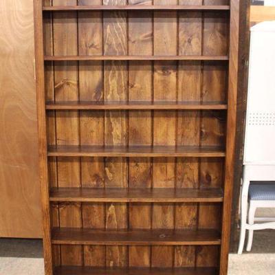 117: Custom made pine open front bookcase approx. 40