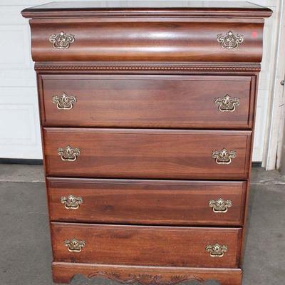 291: Contemporary Vaughn Basset 5 drawer mahogany high chest approx. 39" w x 18" d x 53" h