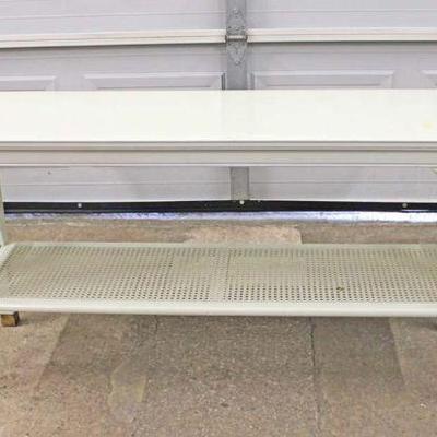 251: White lacquer Asian inspired console table approx. 66" w x 16" d x 27" h