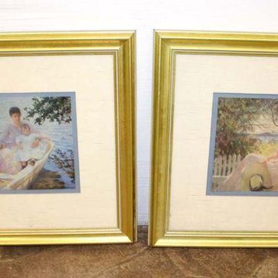 368: Pair of vintage prints by Franklin Picture Company approx. 16" w x 15" h