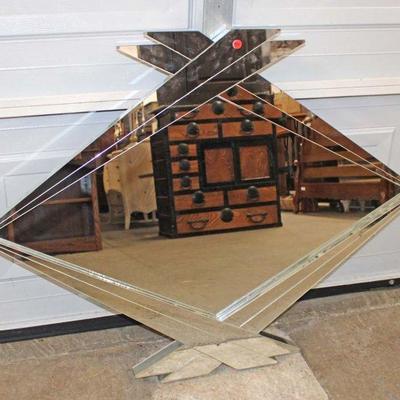 358: Modern design decorator mirror approx. 42" w x 33" h