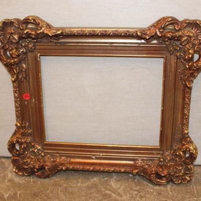 373: Carved Victorian style gold frame approx. 22" w x 19" h