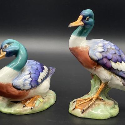 2- Vtg. Ltd. Ed. Hand Crafted Duck Figurines-Italy