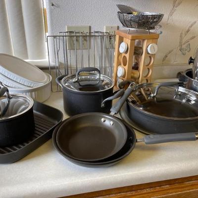 Lots of cookware 
Pampered chef 