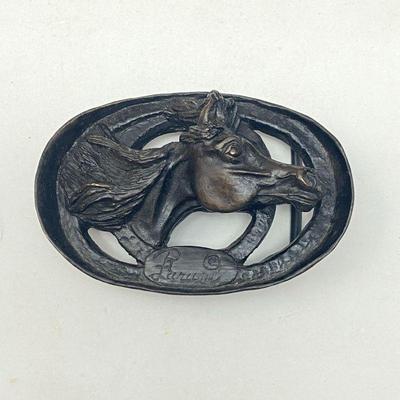  Bronze Belt Buckle w/ Horse Head