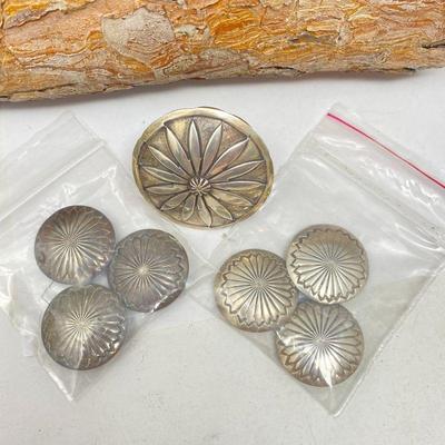 Sterling Concho Buttons