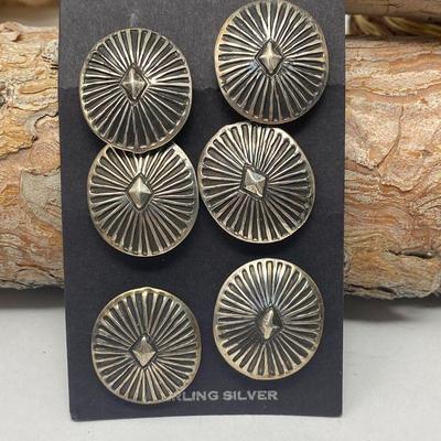 Sterling Concho Buttons
