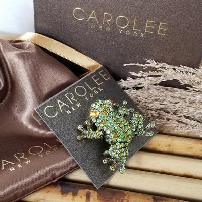 Carolee Crystal Frog Pin