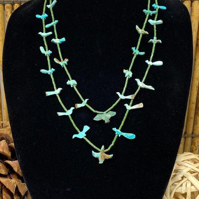 Hand Carved Native American Fetish Necklace
