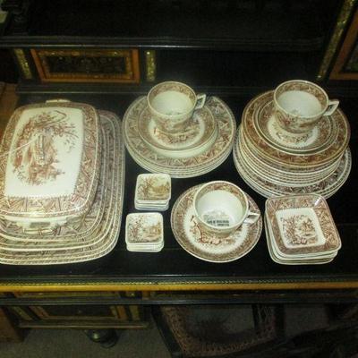 Brown Transfer ware Daffodil China