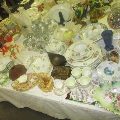 Assorted China and Antique Glassware