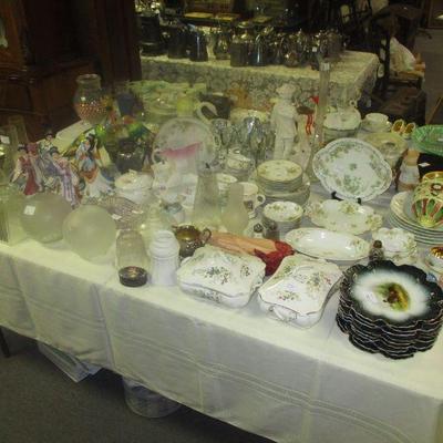 Assorted Limoges China and Glassware