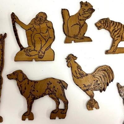 Cutout wooden animals 