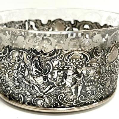 Sterling and glass bowl 