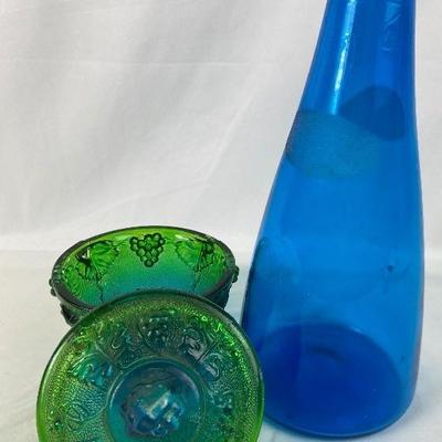 Vintage Glassware - Beautiful Blues and Greens