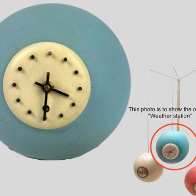 RARE Mid Century 1950's Peter Pepper Products Ceramic Clock (Originally from Weather Station)- Germany