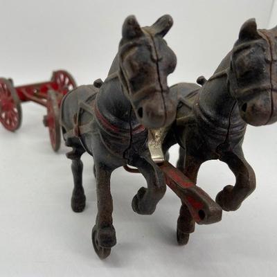Vintage Cast Iron Arcade McCormick Deering Horse Drawn Log Wagon #81