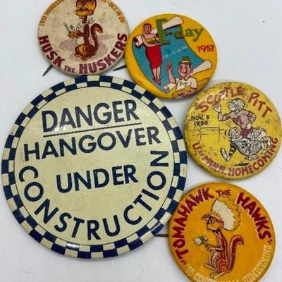 Homecoming University of Minnesota Homecoming & other Buttons - '50, '51, '56, '57