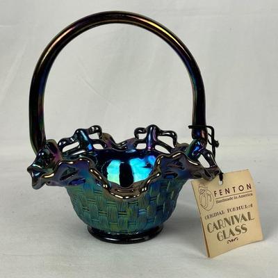Fenton Carnival Glass Basket - Like New with Tags