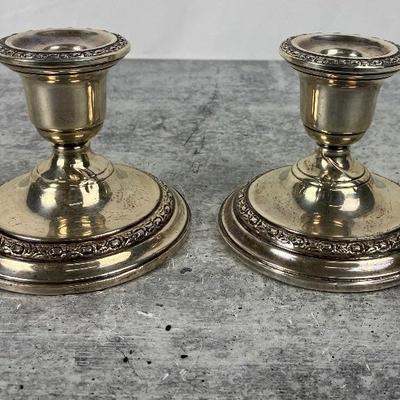 Pair of Weighted Sterling Silver Candlesticks- Frank Whiting 
