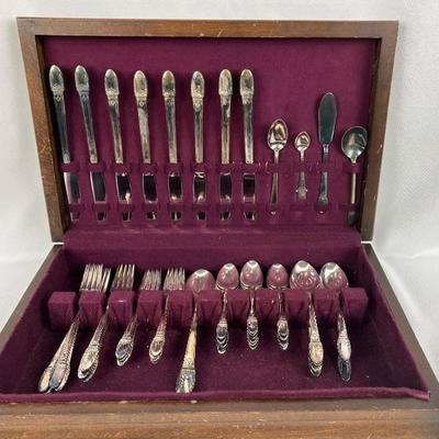 Set of Silver Plated Flatware in Silverware Chest