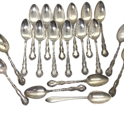 Vintage Sterling Silver Teaspoons 298.6grams