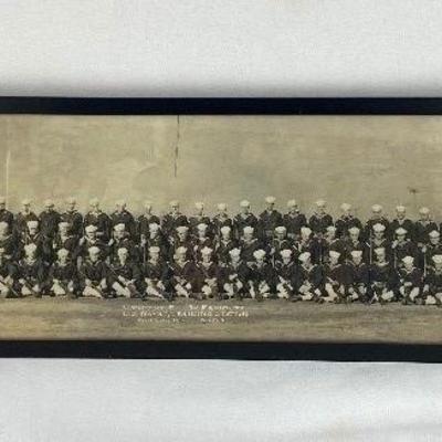 1918 Company E 3rd Regiment US Naval Training Station Framed Photo
