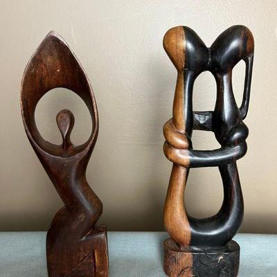 Pair of African Style Tribal Statuettes