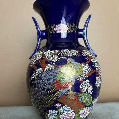 Asahi Japanese Made Peacock Vase