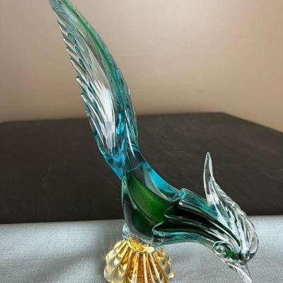 Art Glass Pheasant in the Style of Murano