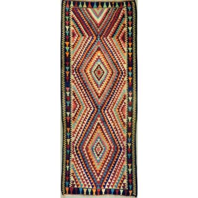 ABC Rugs Kilims Collection Authentic Hand-Knotted Sanandaj Vintage Kilims Natural Wool Seneh Collection Area Kilim 11'3