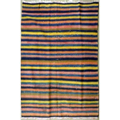 ABC Rugs Kilims Collection Authentic Hand-Knotted Sanandaj Vintage Kilims Natural Wool Seneh Collection Multicolor Area Kilim 5'6