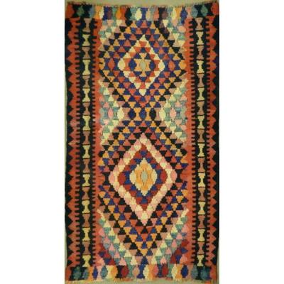 ABC Rugs Kilims Collection Authentic Hand-Knotted Sanandaj Vintage Kilims Natural Wool Seneh Collection Area Kilim 7'8