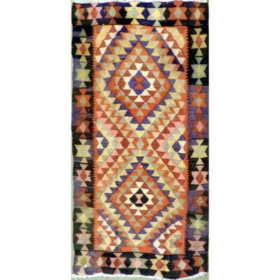 ABC Rugs Kilims Collection Authentic Hand-Knotted Sanandaj Vintage Kilims Natural Wool Seneh Collection Area Kilim 7'7