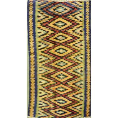 ABC Rugs Kilims Collection Authentic Hand-Knotted Sanandaj Vintage Kilims Natural Wool Seneh Collection Area Kilim 6'8