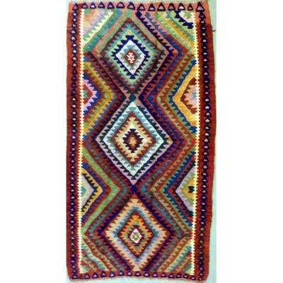 ABC Rugs Kilims Collection Authentic Hand-Knotted Sanandaj Vintage Kilims Natural Wool Seneh Collection Area Kilim 9'11