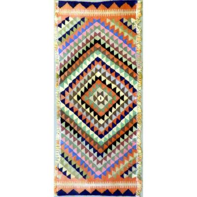 ABC Rugs Kilims Collection Authentic Hand-Knotted Sanandaj Vintage Kilims Natural Wool Seneh Collection Area Kilim 6'7