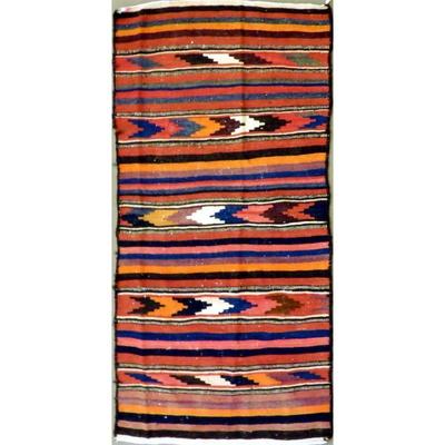 ABC Rugs Kilims Collection Authentic Hand-Knotted Sanandaj Vintage Kilims Natural Wool Seneh Collection Area Kilim 6'8" X...