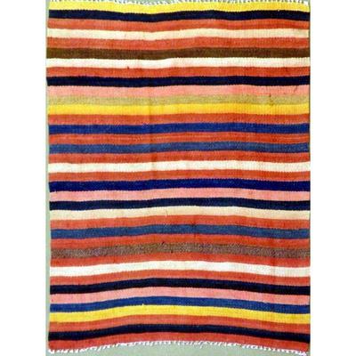ABC Rugs Kilims Collection Authentic Hand-Knotted Sanandaj Vintage Kilims Natural Wool Seneh Collection Area Kilim 3'4