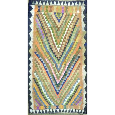 ABC Rugs Kilims Collection Authentic Hand-Knotted Sanandaj Vintage Kilims Natural Wool Seneh Collection Area Kilim 7'0" X...