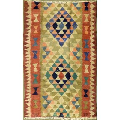 ABC Rugs Kilims Collection Authentic Hand-Knotted Sanandaj Vintage Kilims Natural Wool Seneh Collection Area Kilim 6'1