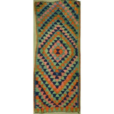 ABC Rugs Kilims Collection Authentic Hand-Knotted Sanandaj Vintage Kilims Natural Wool Seneh Collection Area Kilim 8'0
