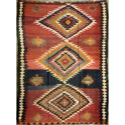 ABC Rugs Kilims Collection Authentic Hand-Knotted Sanandaj Vintage Kilims Natural Wool Seneh Collection Area Kilim 7'11
