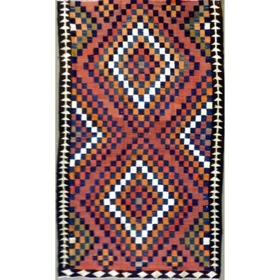 ABC Rugs Kilims Collection Authentic Hand-Knotted Sanandaj Vintage Kilims Natural Wool Seneh Collection Area Kilim 8'11